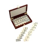 QUXVUIS Juego de dominó de melamina con 28 Cartas. Elegante empaque. Juego Herramienta didáctica para Adultos y niños. con 28 Cartas.