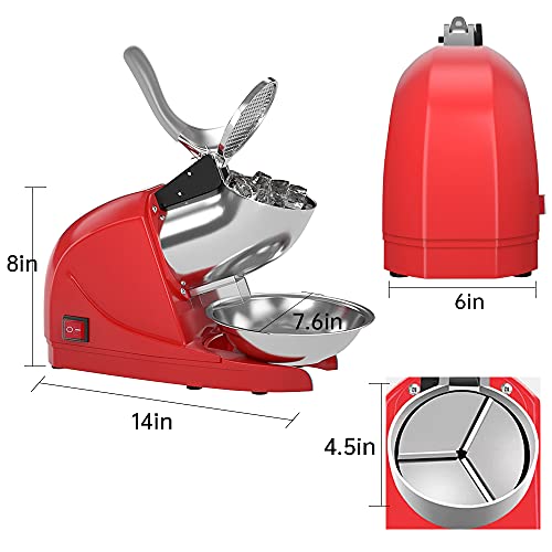 OKF Eisrasierer verhindert Spritzwasser, elektrische drei Klingen, Schneekegel, Edelstahl, rasiert, 380 W, 100 kg/h, für… – Bild 5