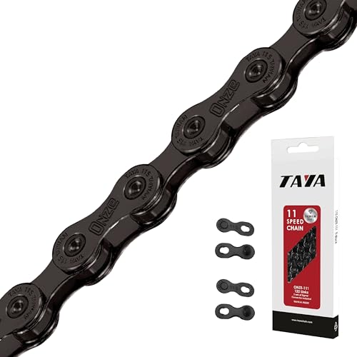 TAYA ONZE-111 11-Speed Bike Chain, 120 Links, Ti-Black, Durable and Smooth Shifting, for Gravel and MTB