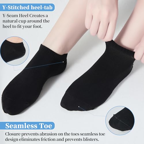 Image of Corlap Women's Ankle Cotton Socks - No Show Low Cut Athletic Running Soft Thin White Socks 6 Pairs
