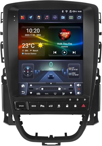 Autoradio Android 13 de 9.7 pulgadas con pantalla táctil de 8 núcleos para Opel Astra J/Vauxhall Buick Verano 2009 2015 WiFi Android Auto inalámbrico y Carplay inalámbrico Bluetooth WiFi 4G GPS RDS AM