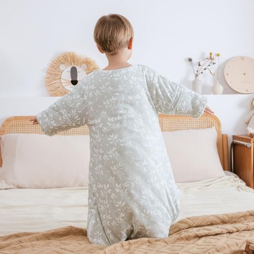 Image of HOUSBAY Baby Sleep Bag Wearable Blanket Sleep Sack with Detachable Sleeves 2.5tog Unisex Baby Sleeping Sack With 2-Way Zipper