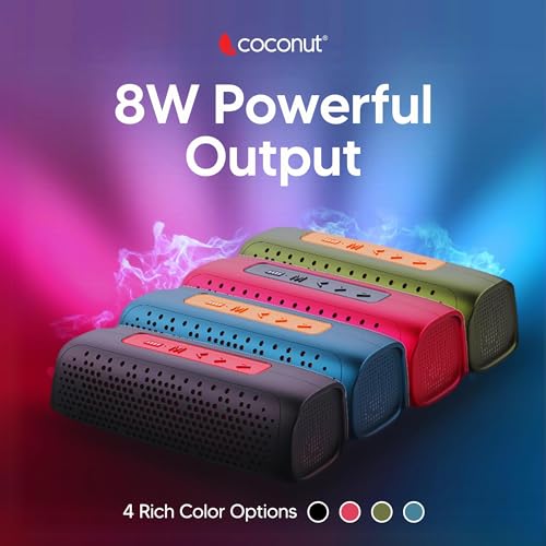 Image of coconut Echo 8W Portable Bluetooth Speaker, Bluetooth 5.1 /FM Radio /Aux /TF Card /USB Playback and Micro USB Charging-Blue