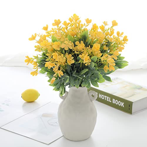 Grand Verde Wildflowers Artificial Flowers Plastic Bouquets Real Touch Faux Ranunculus Diy Home Decor Outdoors Garden Patio Balcony Decoration Wedding Party Gift, Bulk 10Pcs (Yellow) #TOP4
