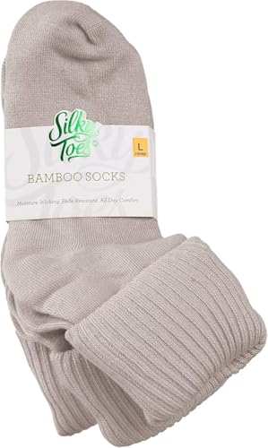 Image of Silky Toes Womens Soft Rayon from Bamboo Socks | 3-6 Pairs Breathable Seamless Toe Crew Socks | Casual Dress Womans Socks