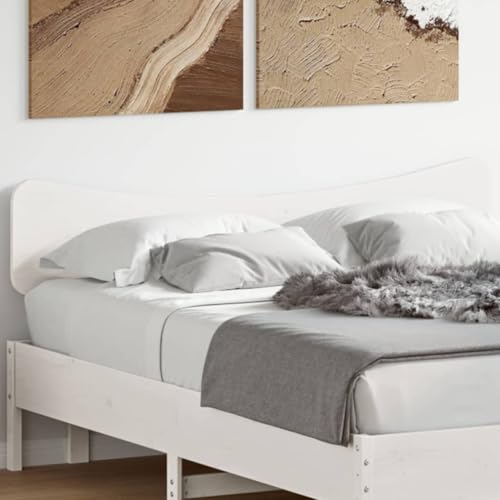 Woonisher Cabecero de Cama Madera Maciza de Pino Blanco 150 cm