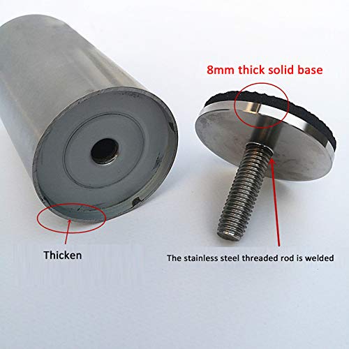 M10 - Patas de acero inoxidable cepillado para muebles, 4 unidades, antideslizantes, de metal, para sofá, cama, cocina y baño, soportes de mesa de vidrio
