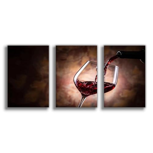 HDSDA Póster de lienzo con texto en inglés "Wine pour into glas" para decoración de dormitorio, oficina, habitación, regalo, 20 x 30 cm