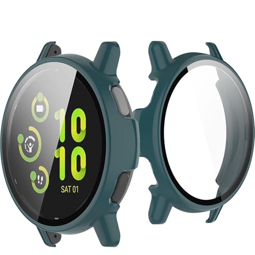 UIUIKA For Garmin vivoactive 5 �J�o�[ �K�[�~�� vivoactive 5 �ی�P�[�X �����K���X�t�B����&PC�t���[�� �����h�~ �Ռ��z�� �X�N���b�`�h�~ �h�o�h�� �w��h�~ �y�ʔ��^�݌v�i�u���b�N)