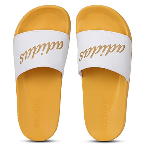 Image of adidas Women ADILETTE SHOWER Synthetic Swim Slide FTWWHT /GOLDMT /BOGOLD | LUT50