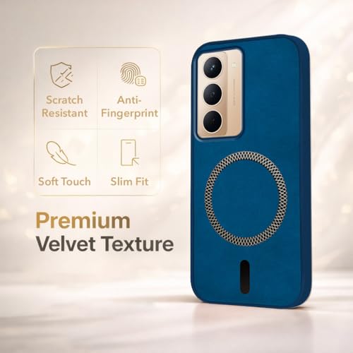 Image of Jkobi Leather Finish Back Cover Case for Realme P3x (MagSafe Compatible Wireless Charging | Soft Touch | Camera Bump Protection)