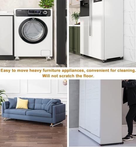 Image of Washing Machine Stand Multi-Functional Movable Adjustable Base Mobile Roller Locking Wheels for Washing Machine Mover Tool for Refrigerator, Furniture, Fridge, Sofa, Table, Cupboard