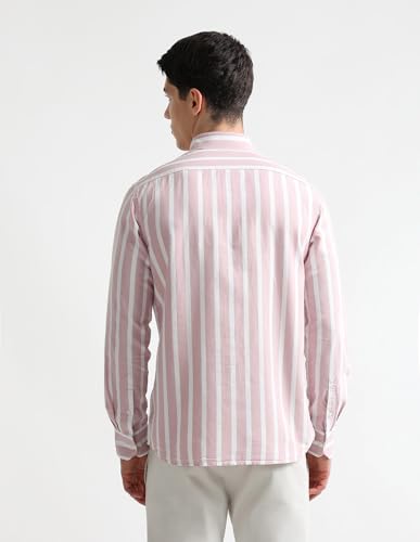 Image of Arrow Striped Slim Fit Mens Casual Shirts - 100% Cotton, Breathable & Comfortable, Full Sleeves Shirts for Men