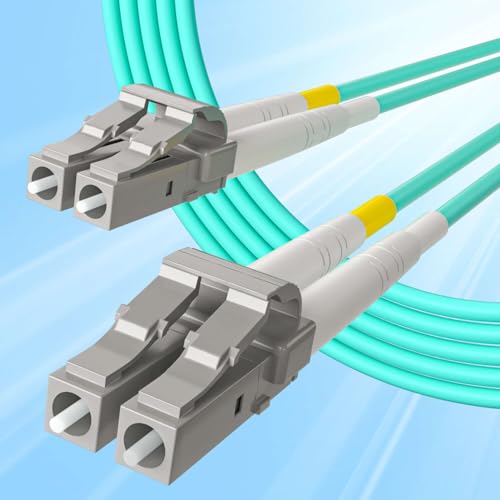 Image of 10Gtek Fiber Patch Cable - LC to LC OM3 10Gb /Gigabit Multi-Mode Jumper Duplex 50 /125μm LSZH Fiber Optic Cord for SFP Transceiver, Aqua, 8-Meter(26.2ft)