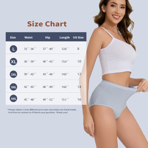 Image of Womens Underwear Pack,C Section High Waisted Tummy Control Moisture-Wicking Brief Underwear,plus size Panties 6Packs