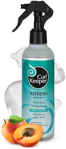 Curl Keeper Refresh Hair Styling Spray for Curly Hair - Lightweight Water-Based Anti-Frizz Formula with Hold for Wavy and Curly Styles, 8 Fl Oz