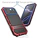 Simicoo Military Metal Heavy Duty Case for iPhone 17 Pro Max, Drop Protection Rugged Defender Metal Bumper Screws Case with Stand Gorilla Glass Camera Cover Full Body Dustproof Protective Cover Red