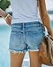 MIFOCAL Women's Mid Rise Ripped Stretchy Jean Shorts Frayed Raw Hem Casual Denim Shorts