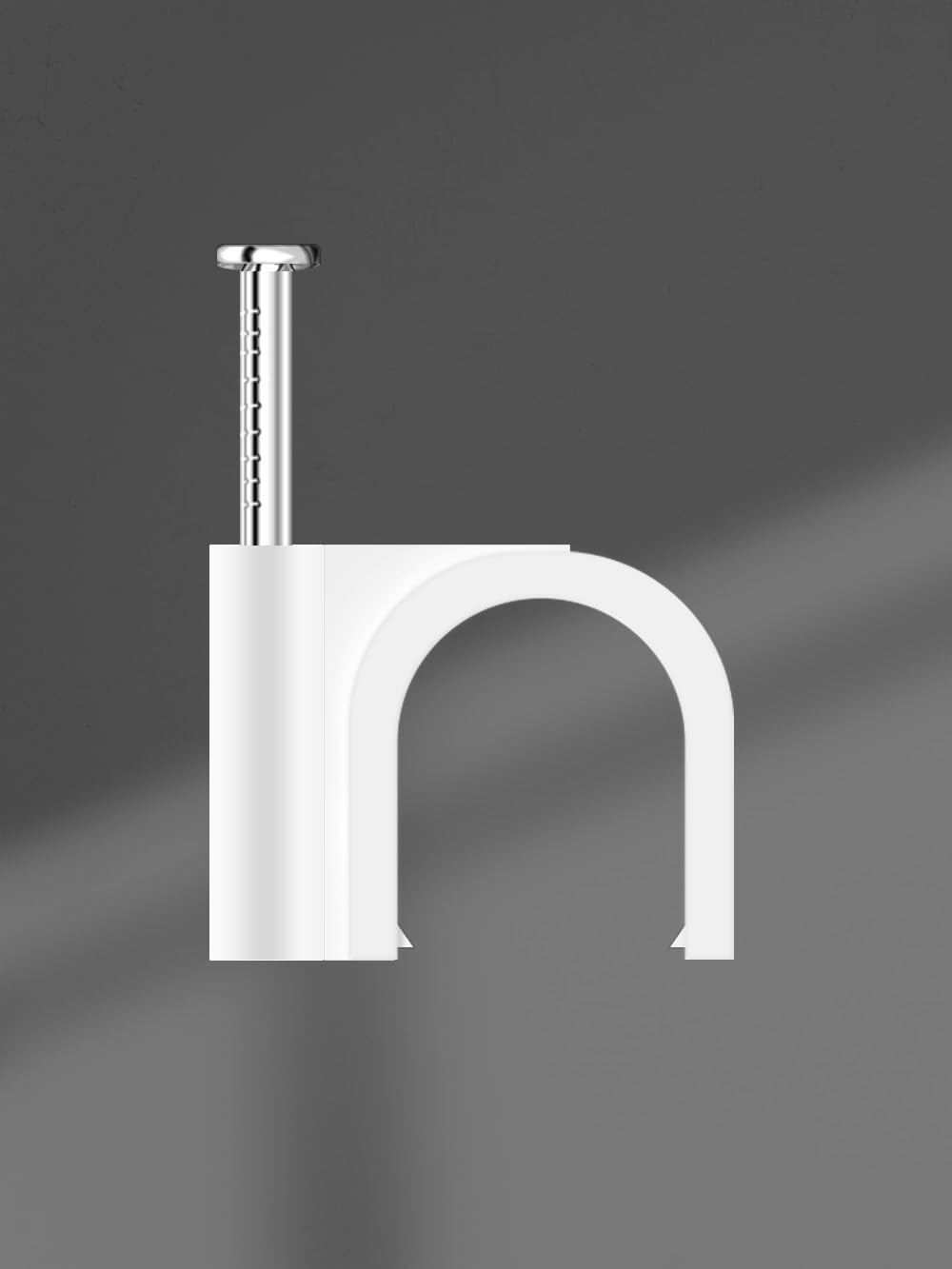 100PCS 10mm Cable Clips with Steel Nails,White Cable Wire Clips,for RG6 RG59 CAT6 RJ45