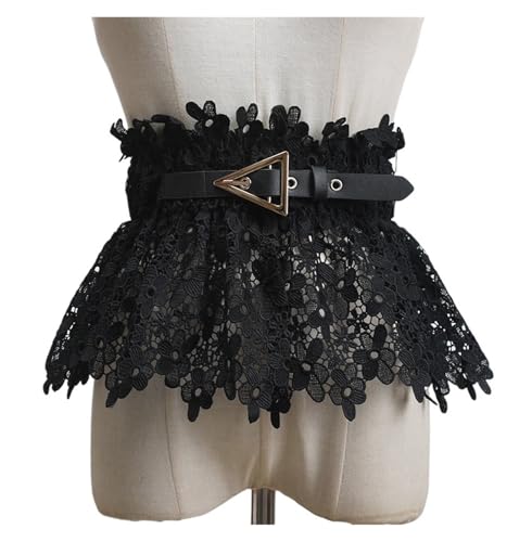 Women's Elastic Lace Cummerbunds Belt Buckle Wide Waistband Women for decoration