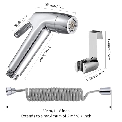 DQZSY Handbrause für Bidet-Toilette, Badezimmer, mit Federschlauch, Wandhalterungs-Set, Closestool, Hockpfanne, Wasserblume, Bodenreinigungstuch, Windel für Badezimmer-Hygiene
