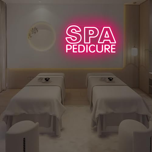 Image of SPA Pedicure Neon Sign, Spa Beauty Salon Business LED Light | USB Powered Dimmable Nail Salon Beauty Studio Wall Decor Business Open Welcome Wall Art, 15.7 inchx7.3 inch