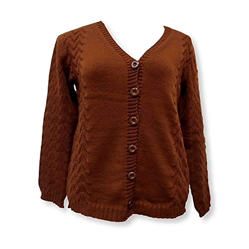 Casaco Feminino Plus size Tricot Quentinho com Botão Evangélico