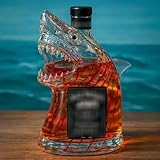 300ML Whiskey Dekanter Shark Whiskey-Flasche – Einzigartiges transparentes Glas mit Tiergravur, Geschenk für Whisky-Liebhaber, Männer/Väter/Ehemänner Einzigartiges Trinkgefäß als Geschenk