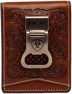 Ariat Men's Floral Embossed Bifold Money Clip Wallet A3544408