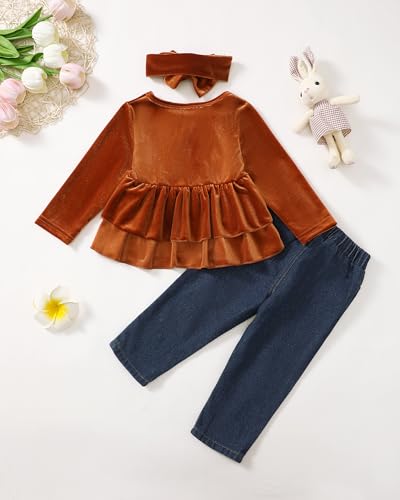 Image of Renotemy Baby Girl Clothes Toddler Girl Clothes Outfits Infant Clothing Jeans Pants Set Cute Clothes Set for Girls