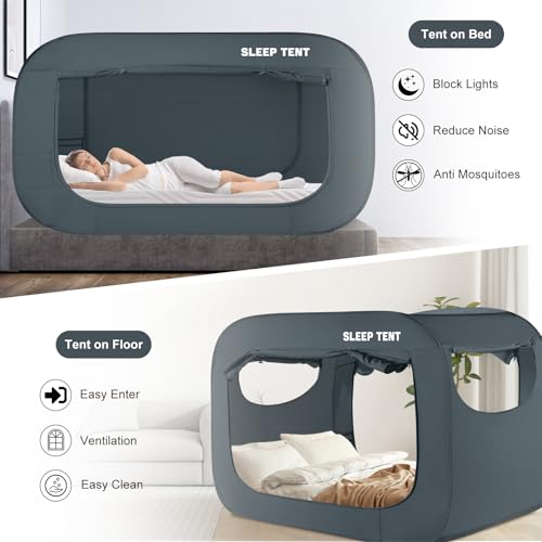 Tienda para dormir individual con cortina de marco y ventana malla 4
