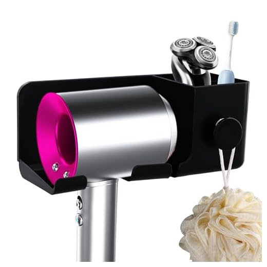 Kioiner Soporte para Secador de Pelo Sin Taladrar, Colgador Secador de Pelo Montado en la Pared, para Baño, Hoteles y Peluquería Almacenamiento