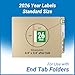 2026 Year Labels, Doctor Stuff 2026 Chart Stickers, Green Color Coded, Tabbies 11700 Style, USA Made Year Stickers for End Tab File Folders, 1000/Roll, 1 Roll, 3/4