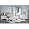 Acme Latisha Wood Rectangular Mirror with Scroll Carving Details in White