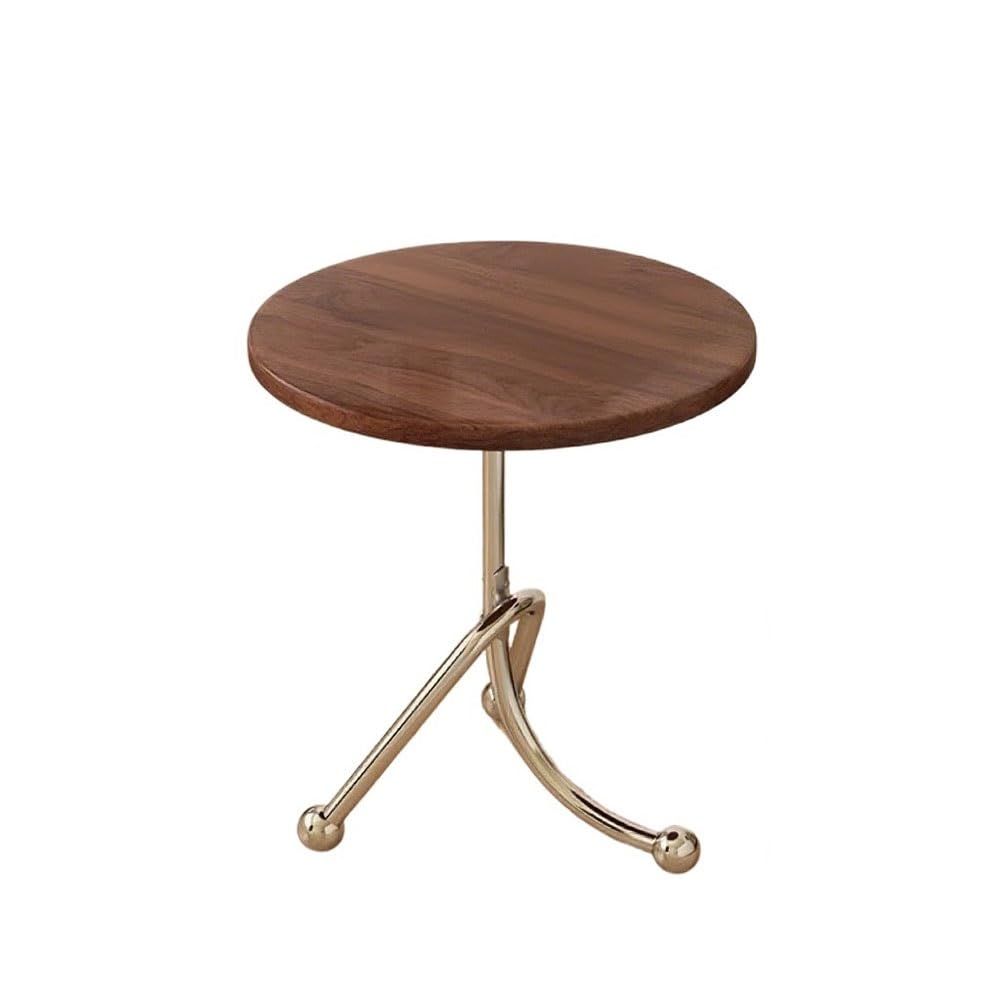 ZTHYSHOZ Coffee Table Retro Small Tea Table Round Sofa Side Balcony Bay Window Bedside Storage Rack(Bruin,Small)