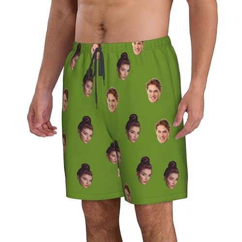 Custom Mens Swim Trunks with Faces, Personalized Funny Swim Shorts, Customized Swim Shorts for Mens Beach Wear Team2