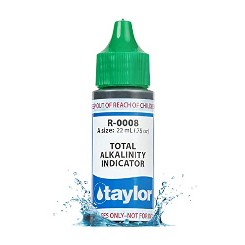 Taylor Technologies R-0008-A Total Alkalinity Indicator 0.75 Ounce For Testing Total Alkalinity Levels in Pool and Spas Dropper Rell for Water Test Kits Replace Annually | Made in the USA