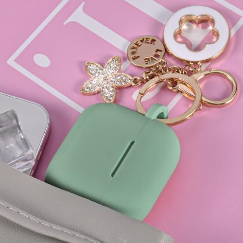Image of Case for Apple Airpods 4 - VISOOM Airpods 4 Cases 2024 Cover Women Anti-Drop Silicone iPods 4 Earbuds Wireless Accessorie Charging Cases Girl Bling Keychain for Airpod iPods 4th Generation