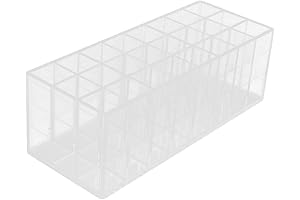 24 Slot Acrylic Lipstick Organizer: Clear Storage for Lip Gloss, Mascara, and Beauty Essentials