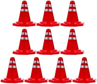 20Pcs Small Traffic Cones, Plastic Mini Cones Traffic Signs Dollhouse Accessories, Sandbox Supplies, Traffic Road Blocks for Miniature Scenes Train Sand Table DIY Decorations (2.9X2.7CM)