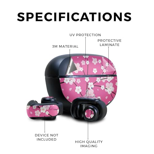 Image of Skin Compatible with Bose Ultra Open Earbuds - Sakura Pink - Premium 3M Vinyl Protective Wrap Decal Cover - Easy to Apply | Crafted in The USA by MightySkins