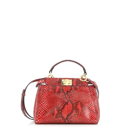 Pre-Loved Peekaboo Bag Python Mini, Red3