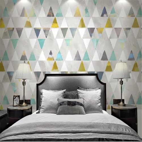 Papier peint 3d triangles géométriques simples soie gaufrée 150cmx105cm