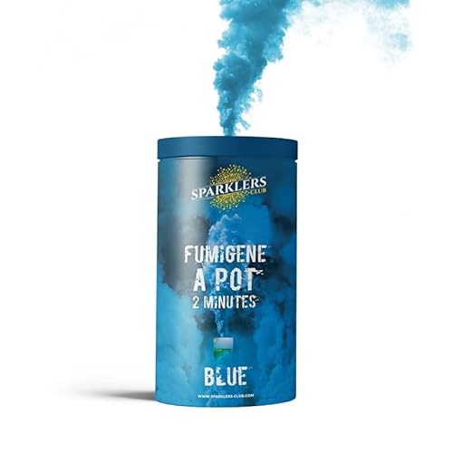 SPARKLERS CLUB Fumigene in vaso 2 minuti colore blu – Accensione a stoppino, durata 120 secondi, colore fumigene da appoggio – fumigene vaso da terra Categoria F1 – CONSEGNA 24/48H