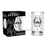 Skyrim - Krug - Dragonborn - Glas Bierkrug Logo - Elder Scrolls - 500 ml