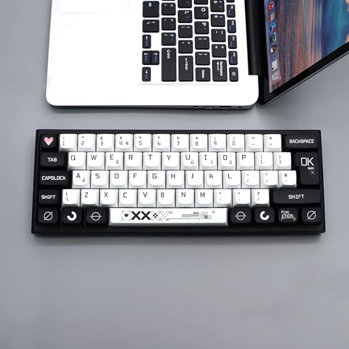 JSJTKeys Lot de 129 touches noires et blanches en PBT pour claviers mécaniques Cherry MX – vue 4