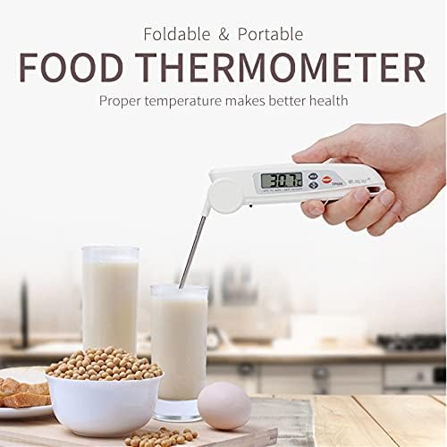 review Kitchen Wireless Digital Meat Thermometer Cooking Grilling Smoking Instant Read Food BBQ Thermometer deep Frying Oil, Electric Smart Steak Thermometer Milk C y Making Baking, White, 4.8 inch (TP-606)