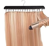 Rose bud Hair Extensions Holder Rack 1PC Black Wood Metal Hair Extension Hanger Holder for Styling Braiding Washing