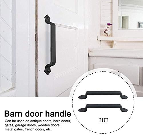 Door Handles 1pair Sliding Gate Farmhouse Black with Screws Large Cast Iron Cabinet Accessories Rustic Vintage Barn Door Handle Pull