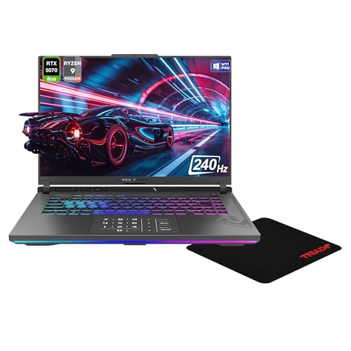 Image of ASUS ROG Strix G16 Gaming Laptop, AMD Ryzen 9 9955HX, 64 GB DDR5 RAM, 2 TB PCIe SSD, 16 inch WUXGA (1920x1200) 165 Hz, NVIDIA G-Force RTX 5070, Backlit Chiclet Keyboard, W11 Pro, Gray+Traix Mousepad